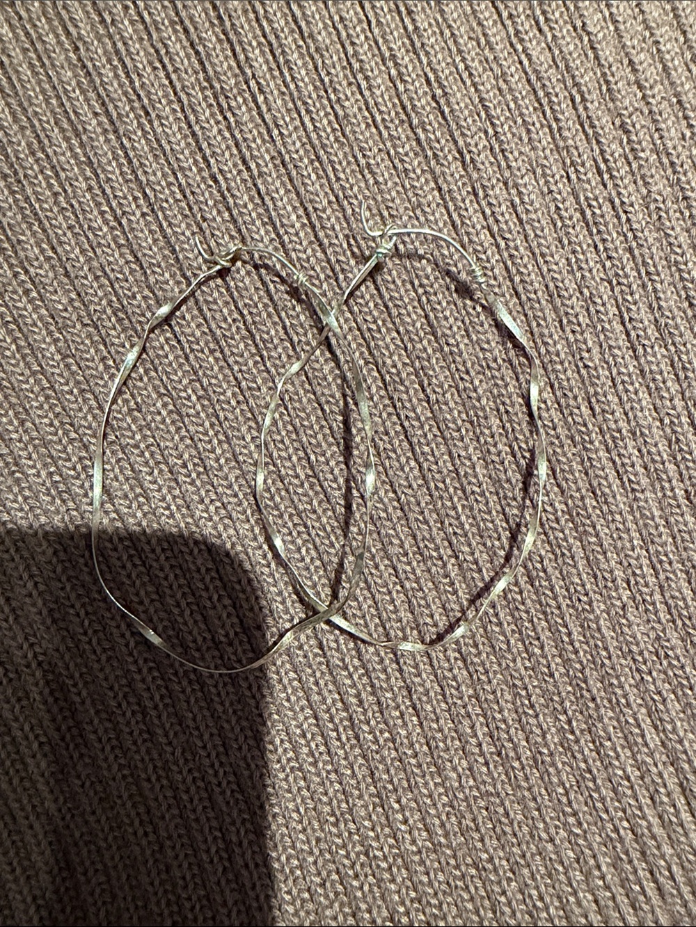 Sterling sliver Twisted Hoop Earrings - Eclectic Large